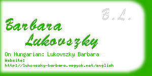 barbara lukovszky business card